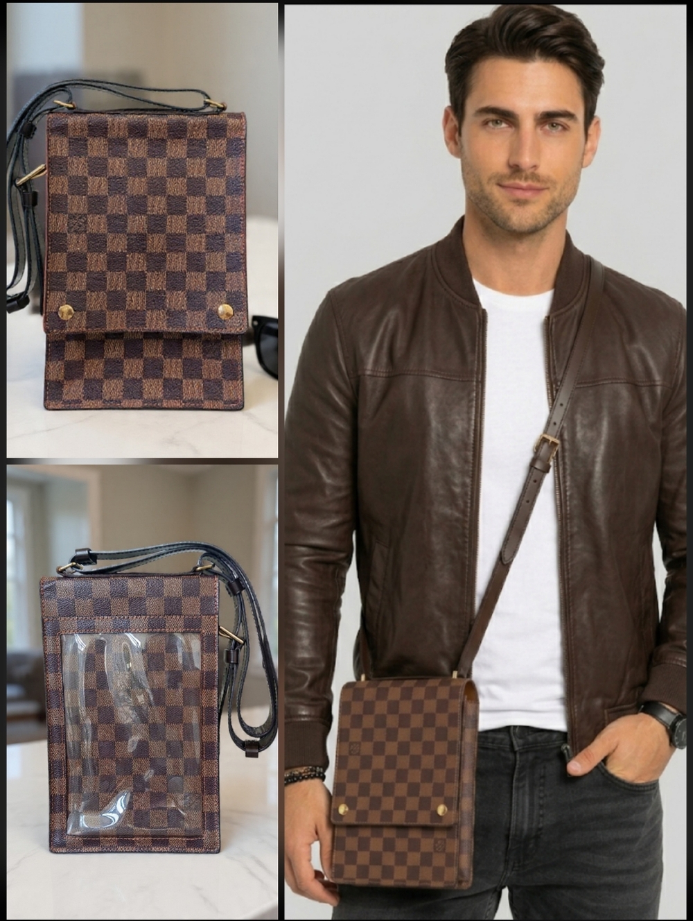 Louis Vuitton Portobello Damier Ebene Crossbody Messenger Bag ✨ COA